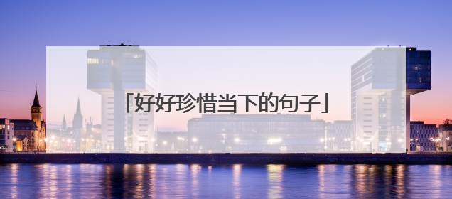 好好珍惜当下的句子