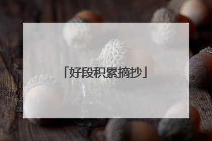 好段积累摘抄