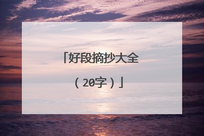 好段摘抄大全（20字）