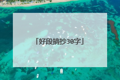 好段摘抄30字