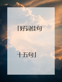 好词佳句十五句