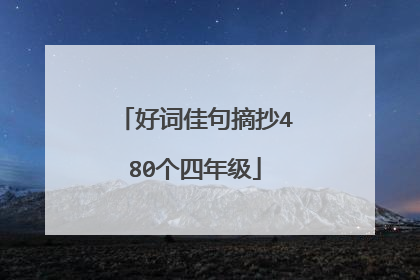 好词佳句摘抄480个四年级