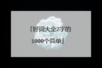 好词大全2字的1000个简单