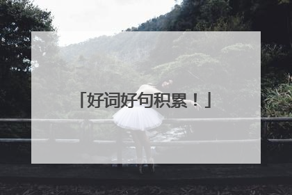 好词好句积累!