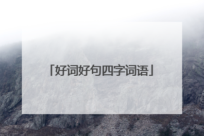 好词好句四字词语