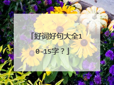 好词好句大全10-15字？