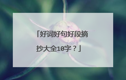 好词好句好段摘抄大全10字?