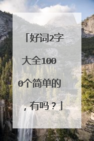 好词2字大全1000个简单的,有吗?
