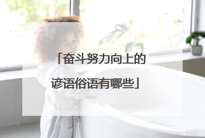奋斗努力向上的谚语俗语有哪些