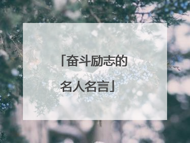 奋斗励志的名人名言