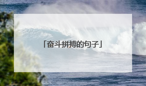 奋斗拼搏的句子