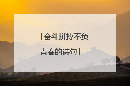 奋斗拼搏不负青春的诗句