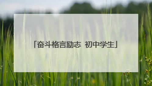 奋斗格言励志 初中学生