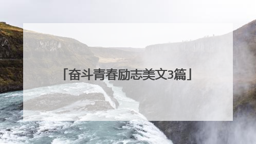 奋斗青春励志美文3篇