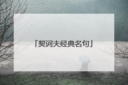契诃夫经典名句