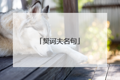 契诃夫名句