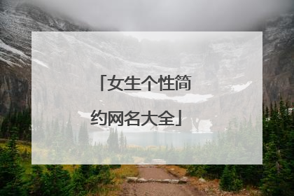 女生个性简约网名大全