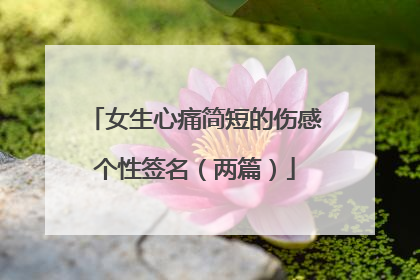 女生心痛简短的伤感个性签名（两篇）