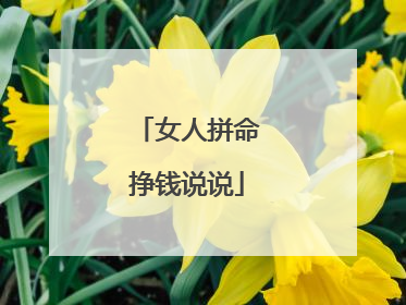 女人拼命挣钱说说