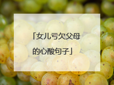 女儿亏欠父母的心酸句子