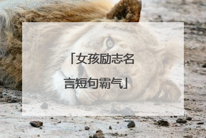 女孩励志名言短句霸气