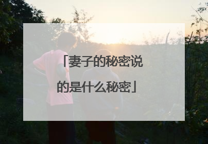 妻子的秘密说的是什么秘密