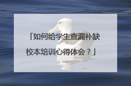 如何给学生查漏补缺校本培训心得体会？