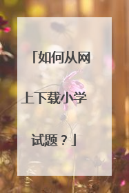 如何从网上下载小学试题？