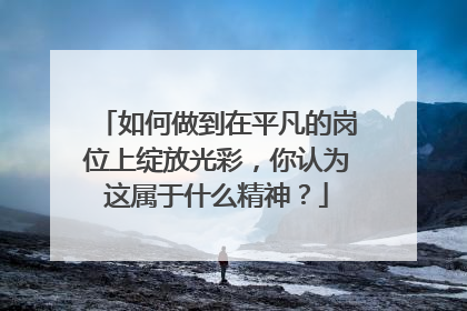 如何做到在平凡的岗位上绽放光彩，你认为这属于什么精神？