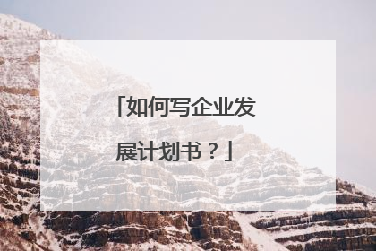 如何写企业发展计划书？