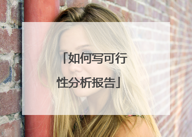 如何写可行性分析报告