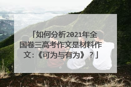 如何分析2021年全国卷三高考作文是材料作文:《可为与有为》?