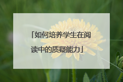 如何培养学生在阅读中的质疑能力