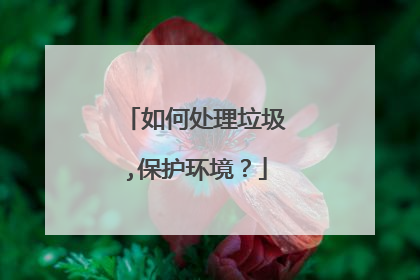 如何处理垃圾,保护环境？