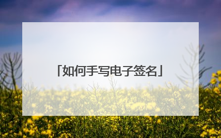 如何手写电子签名