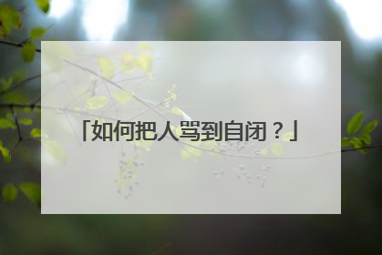 如何把人骂到自闭？