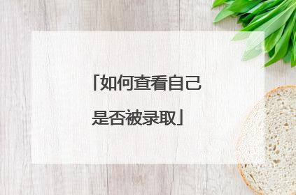 如何查看自己是否被录取