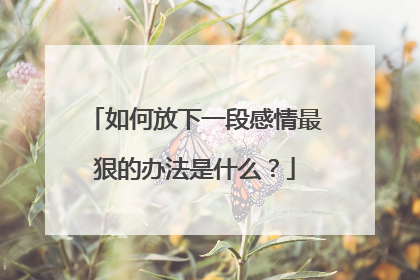 如何放下一段感情最狠的办法是什么？