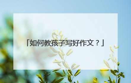如何教孩子写好作文？