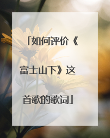 如何评价《富士山下》这首歌的歌词