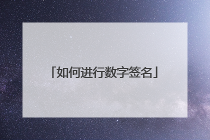 如何进行数字签名