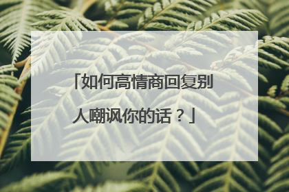 如何高情商回复别人嘲讽你的话？