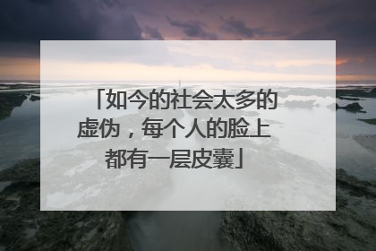 如今的社会太多的虚伪，每个人的脸上都有一层皮囊