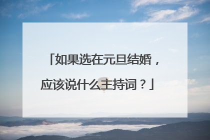 如果选在元旦结婚,应该说什么主持词?