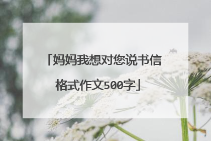 妈妈我想对您说书信格式作文500字
