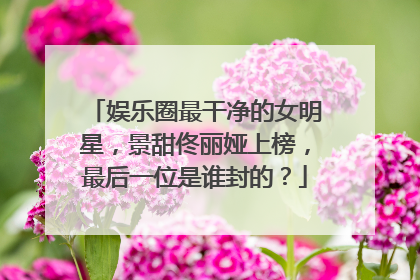 娱乐圈最干净的女明星，景甜佟丽娅上榜，最后一位是谁封的？