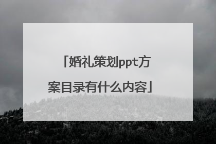 婚礼策划ppt方案目录有什么内容