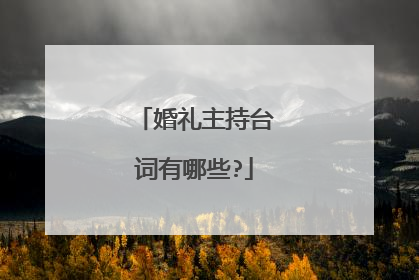 婚礼主持台词有哪些?
