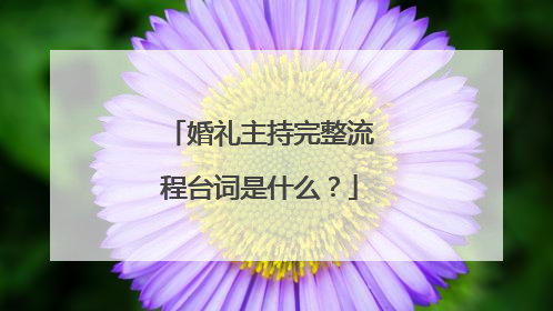 婚礼主持完整流程台词是什么？