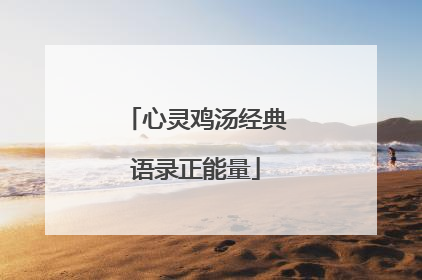 心灵鸡汤经典语录正能量